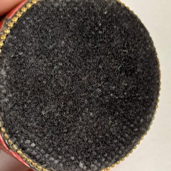 Trinket Boxes Set of 2 Red/Gold, Green/Gold Handmade Flat Stones Aluminum NWOT - Picture 9 of 11